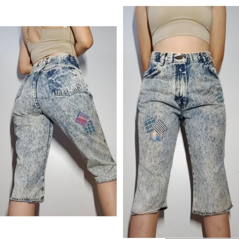Vintage Acid Wash Cap Ferrat Denim Shorts!!